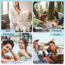 2 x 21 Pack Travel Bottles for Toiletries TSA Approved 3oz Silicone Travel Size Containers Leak Proof Refillable Squeezable Travel Essentials for Shampoo Conditioner Lotion with Pink Toiletry Bag