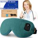 FACEMOON Heated Eye Mask for Dry Eyes: Electric Warm Compress for Blepharitis Stye Tired Eyes - Cordless Moist Heat Relief Heating - Stable Temp 1500 Mah Rechargeable Washable Green
