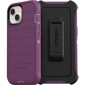 OtterBox Defender Series Screenless Edition Case for iPhone 13 (Only) - Holster Clip Included - Microbial Defense Protection - Non-Retail Packaging - Happy Purple