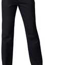 Lee Women's Wrinkle Free Relaxed Fit Straight Leg Pant (16 Long, Black)