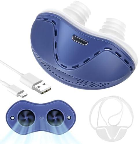 Anti Snore Device,Stop Snoring Reduction,Electric Anti Snoring Devices,Adjustable Airflow Snoring Solution Aids for Men & Women(Blue)
