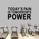 Inspirational Quotes Wall Decals for Gym: Motivational Vinyl Art Wall Stickers for Office Garage Classroom School - Todays Pain is Tomorrows Power 28.6" X 15"