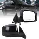 Right Passenger Side Mirror Compatible With 2011-2021 Jeep Grand Cherokee 2022 Jeep Grand Cherokee WK With Manual Folding Power Glass Heated Black Replace#5SG18AXRAF(5Pins)