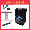Pyle 500 Watt Portable BT Connectivity Karaoke Speaker System - PA Stereo with 8" Subwoofer, DJ Lights Rechargeable Battery Microphone, Recording Ability, MP3/USB/SD/FM Radio - PWMA325BT