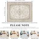HILORUUG Washable Area Rug 8x10 - Bedroom Living Room Large Indoor Rugs Soft Oriental Vintage Rugs Non-Slip Backing Stain Resistant for Farmhouse Kitchen (8x10 Ivory/Multi)