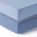 Standard Crib Sheets Fitted,2 Pack,Cotton Crib Sheets,Soft,Crib Sheet,Neutral Crib Sheets,Baby Boy Crib Sheet,Toddler Bed Sheets,52x28 Crib Mattress Sheet | Denim Blue,Sky Blue