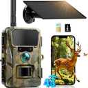 CEYOMUR Trail Camera with 64GB TF Card, 4G LTE Cellular Trail Camera with 5200mAh Battery, 2K HD Live Streaming, Solar Game Cameras with Night Vision Motion Activated Waterproof IP66
