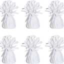 Beistle White Metallic Plastic Wrapped Balloon Weights For Birthday Parties, Weddings, Anniversaries, Table Décor, Celebrating With You Since 1900, 5.5" x 2.5", 6 Piece