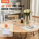 VEVOR Clear Table Cover Protector, 48 inch/1230 mm Round Table Cover, 1.5 mm Thick PVC Plastic Tablecloth, Waterproof Desktop Protector for Writing Desk, Coffee Table, Dining Room Table