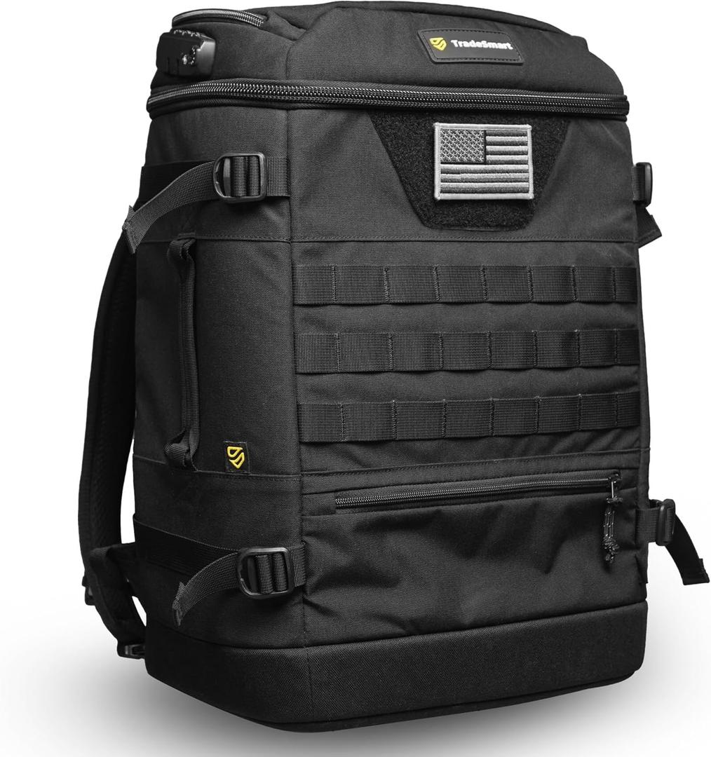 Tactical Carry On Backpack – Max Airline Size, 3 TSA Locks, Laptop Compartment & Cordura Fabric