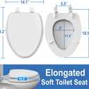 Padded Toilet Seat, Soft Cushioned Vinyl Seat, Elongated, White