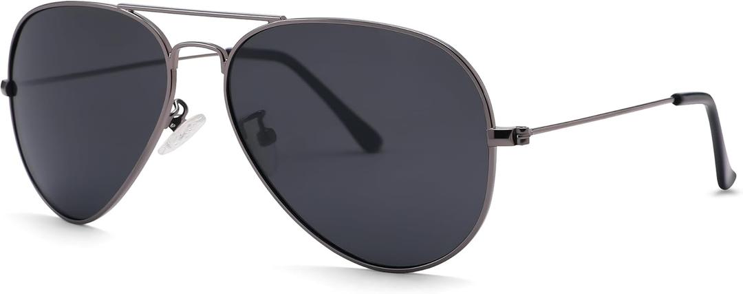 Pro Acme Aviator Sunglasses for Men Women Classic Polarized UV400 Protection ((04) Gunmetal Frame/Grey Lens)