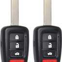 MechanMagic Key Fob Remote Replacement Fits for Honda Accord 2013 2014 2015 / Civic 2014-2015 MLBHLIK6-1T Keyless Entry Remote Control Head Key Uncut 4 Buttons 315 MHz ID74 G 35118-T2A-A20 Pack of 2