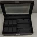 Jenseits Watch Box for Mens Jewelry Box, 6 Slot Watch Case & 3 Slot Sunglasses Organizer, Lockable PU Leather Jewelry Organizer Watch Display Storage W/Drawer For Rings Bracelets, Gift for Men Women