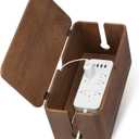 ZhiYo Wood Cable Management Box, Large Cord Organizer Box for Power Strip, Extension Cord Hider for Office, Desk Cable Storage Box for Wire Management, Floor Outlet Hider, 14.2" L  6.7" W  6.3" H
