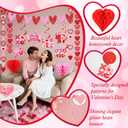 Valentines Day Decorations for Party Set Happy Valentines Day Banner Heart Valentine Garland Banner Red Pink Heart Honeycombs 1000Pcs Plastic Petals Hanging Swirls Valentines Day Balloons