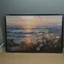 Large Beach Sunset Wall Art Canvas for Living Room Big Coastal Daisy Pictures Wall Decor Seaside Landscape Painting Pictures Artwork Decorations for Bedroom Dining Room Office 24" X 36"