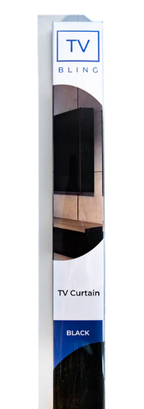 Black (TV BLING) TV Curtain, 2 15x40" panels, fits up to 80 inch TV