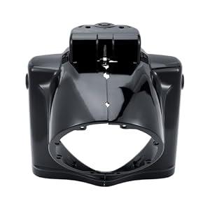 POBOZOT 7" Round Headlight Nacelle Cover Headlamp Nacelle Cover Fit for Harley Road King FLHR 2014-2024 Chrome/ Black
