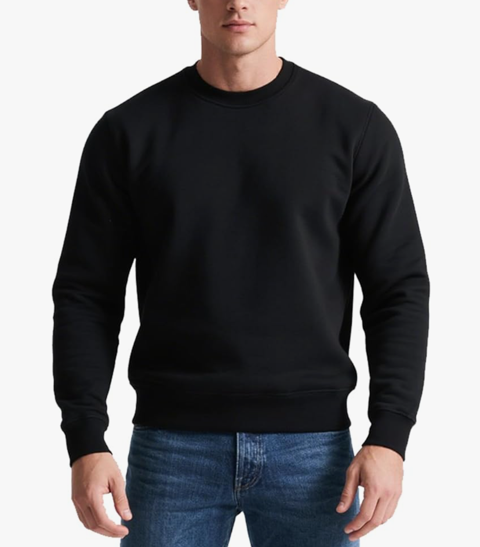 TUVEKE Men's Sweatshirts Soft Long Sleeve Crewneck Sweatshirt Fleece Sweat Shirt Pullover Sweater, Size L