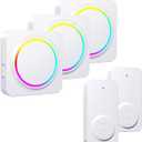 PHYSEN Wireless Doorbells for Home  Waterproof Doorbell Chime Kits 3 Receivers & 2 Buttons  1000ft Range  32 Melodies 5 Volume Levels  Colorful LED Flash  Door Bells & Chimes Wireless for Home