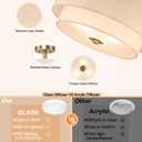 XiNBEi Lighting 16" Semi Flush Mount Ceiling Light for Bedroom, Brass