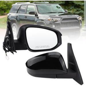 Right Passenger Side Mirror Compatible with 2014-2025 Toyota 4Runner With Manual Folding Power Glass Heated Black Replace#87910-35B90(5Pins)