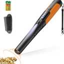 Metal Detector Pinpointer, Search Treasure Pinpointing Finder Probe with LCD Display, Professional Waterproof Handheld Pin Pointer Wand with 4 Modes for Metal Detector Adults, Kids (Black)