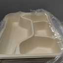 Sugarcane Fiber 24 oz 4 Compartments disposable plates with Lids Bagasse Plant Fibers Freezer Safe 50 Pack