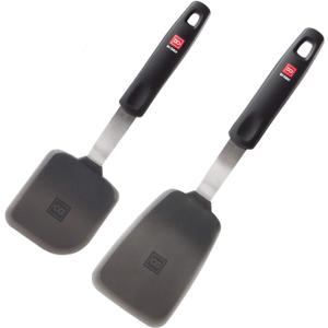 DI ORO Spatulas for Kitchen Use - 600F Heat Resistance Silicone - Turner Spatula Set for Cooking - BPA Free Wide Pancake Spatulas - Egg Flippers for Nonstick Cookware Safe (2pc)
