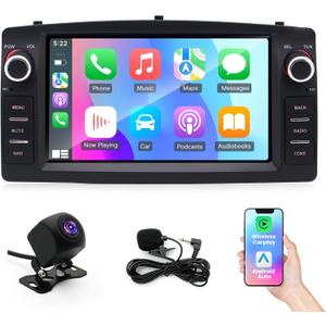 Car Stereo Radio for Toyota Corolla E120 2000-2006 4+64G 7" IPS Touch Screen Radio with Wireless Carplay/Android Auto/GPS Navigation/Wi-Fi/Bluetooth/SWC/AHD Backup Camera/FM/Mic