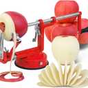 Apple Peeler Slicer Corer 3 In 1, Potato Peelers, Stainless Steel Heavy Duty with Suction Cup Base (vermilion)