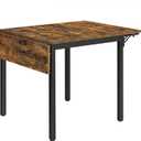VASAGLE Folding Dining Table, Kitchen Table, Drop Leaf Extendable Table for Small Spaces, Seats 2-4 People, Industrial, Rustic Brown and Black UKDT077B01