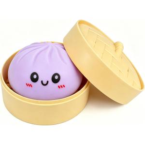 Light Purple Dumpling Squishies New Mystery Squishies Dumpling with Box Stress Relief Balls Sensory Toys Desk Squeeze Toys Gift