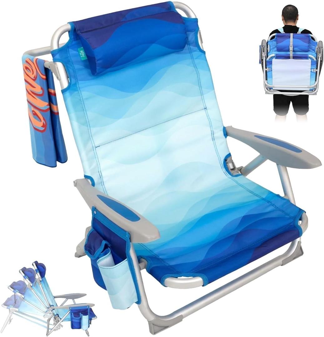 #WEJOY Beach Chairs for Adults,Adjustable 4 Position for Beach,Lawns, Oversized