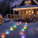 WILLBOND 24 8 Christmas Gumdrop Pathway Lights - Walkway Colorful Sugar Coated with LED C9 Bulbs Outdoor Decoration for Winter Holiday Lawn, Yard & Garden (12 in 1, Rainbow)