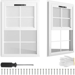 2 Pack 12" x 18"Shed Window, with Plastic Glass and Fiberglass Screen for Shed, Chicken Coop, Playhouse, Household, Garage