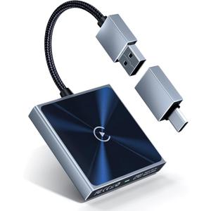 Wireless CarPlay Adapterfor iPhoneSuper mini 2 in 1 Plug Convert Wired to Wireless Car Play Dongle for Apple iOS10+, Instant Connectivity, Fit for Cars with Built-in CarPlay, BlackSilver