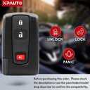 Key Fob Fits for 2004-2009 Toyota Prius, Smart Keyless Entry Remote for Silver Logo only MOZB31EG, 2nd Gen Smart Proximity Remote Control Prius Key 2004 2005 2006 2007 2008 2009