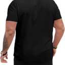 Men's 3XL-8XL Big and Tall T-Shirts Casual Stretch Short-Sleeve Shirts for Men (Black) 6XL