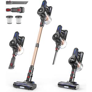 NADALY Cordless Vacuum Cleaner, 500W 40KPA Stick Vacuum with 45min Runtime, Anti-Tangle Vacuum Cleaners for Home, 1.5L Dust Cup, Rechargeable Wireless Vacuum for Hardwood Floor Carpet Pet Hair