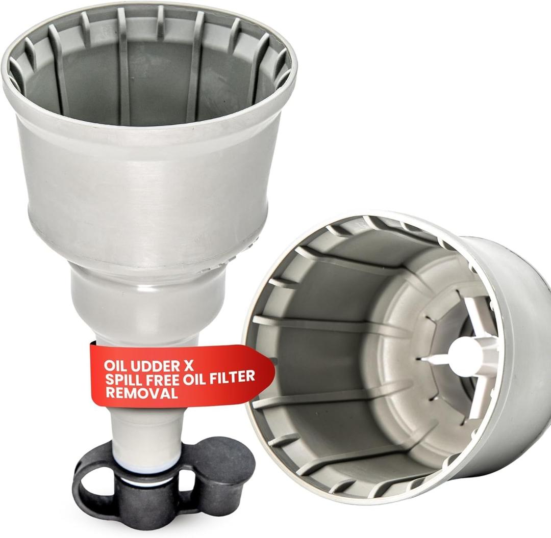 X Oil Change Tool - Fits Oil Filters Up to 2.75" Diameter - Spill-Free Oil Filter Funnel with Magnet - Hands Free Magnetic Hold to Filter - Durable Nitrile Rubber Construction Maximum Grip