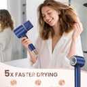 Hair Dryer, 140000 RPM High-Speed Brushless Motor Negative Ionic Low Noise Blow Dryer for Fast Drying, Thermo-Control Quiet Compact with Magnetic Nozzle for Home Travel Salon Use,Blue