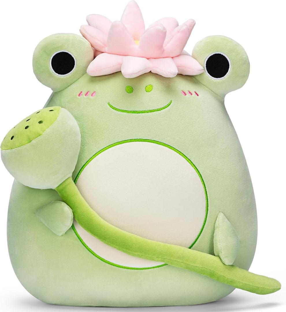 Original 13.5-inch Large Frog Plush Pillow Stuffed Animal Toy,Big Size Cute Soft Toys Fat Kawaii Hugging Pillows Cuddle Plushie,Gift for Kids Girls Boys