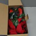 SUNSGNE 8.5FT LED Flower String Lights, Red and Green Christmas Flowers Lights with 10 LED Flowers Bulbs for Christmas Tree, Fireplace, Staircase, Walls