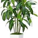Dracaena Plant Artificial Tree 5Ft Tall Fake Tropical Floor Plants Potted Artificial Silk Tree Leaf Faux Trees White Tall Planter for Home Office Living Room Indoor Outdoor Decor