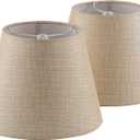 Set of 2 Spider Fitter Replacement Lamp Shades for Table Lamps, 6.9"H x 6.313" Top D x 9.8" Bottom D