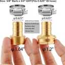 Brass Garden Hose Repair Connector with Clamps Hose End Repair Kit,Fit for 5/8"Garden Hose Fitting,Male and Female Hose Fittings,2-Set