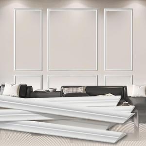 Premade Wainscoting Wall Molding Kit, 6-Frames Assembly Pre-Cut Accent Moulding Paneling for Living Room Bedroom Dcor (24pcs, Each 2.16''W)
