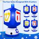 MICOCAH 6 FT Hanukkah Inflatables Outdoor Decorations, Inflatable Dreidel Built-in LED Lights Blow Up Yard Decoration, Hanukkah Decorations for Home Garden Lawn Hanukkah Decor Holiday Party, G6-3